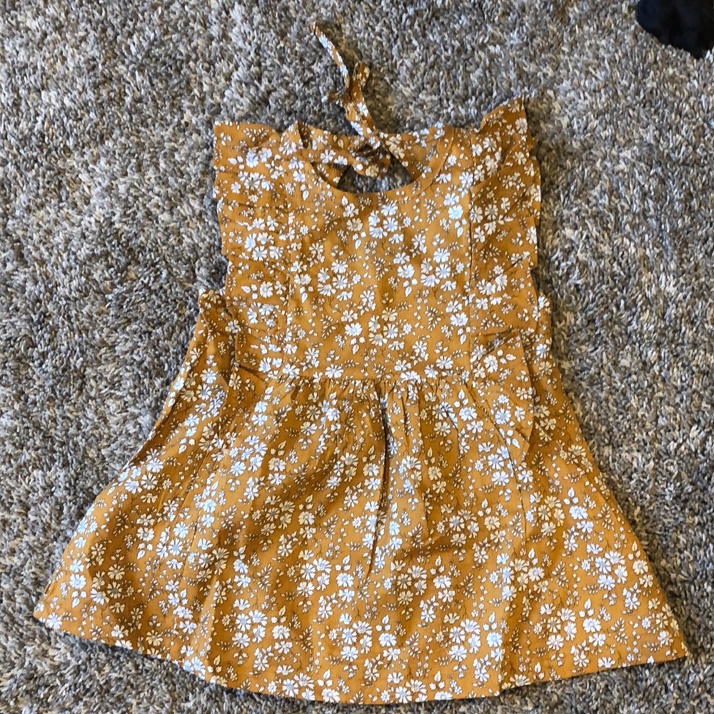 Toddler 2T Mustard Flower Dress